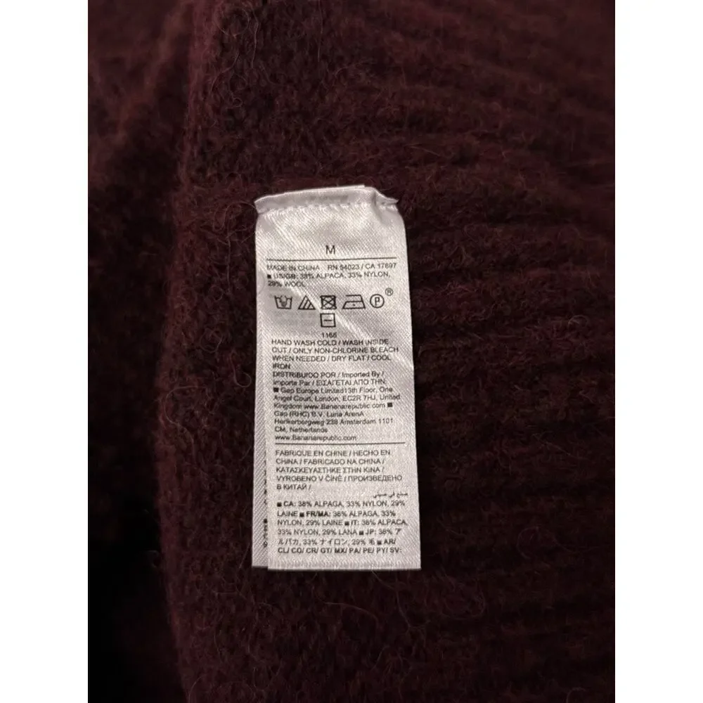Banana Republic Sweater Medium Mens Alpaca Wool Roll Crewneck